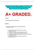 Advanced Accounting Concepts Test Bank 11th Edition by Hoyle 2025-2026. Questions with 100% correct and verified Answers.   A+ GRADED.