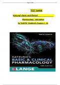 TEST BANK Katzung's Basic and Clinical Pharmacology, 16th Edition by Todd W. Vanderah, Chapters 1 - 66