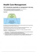 Samenvatting -  Health Care Management 