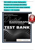 TEST BANK For Dental Radiography: Principles and Techniques 6th Edition by Joen Iannucci & Laura Jansen Howerton, Verified Chapters 1 - 35, Complete Newest Version