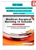 TEST BANK For Lewis's Medical Surgical Nursing in Canada, 4th Edition by Jane Tyerman, Shelley Cobbett, Verified Chapters 1 - 72, Complete Newest Version