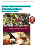 TEST BANK For Accounting Information Systems 4th Edition by Vernon Richardson, Verified Chapters 1 - 17, Complete Newest Version