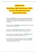 CANS Exam  Questions With Reviewed 100%  Correct Detailed Answers  Guaranteed Pass 