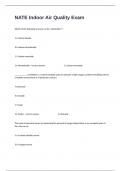 NATE Indoor Air Quality Exam Practice Questions With 100% Correct Answers Graded A+.