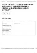 2025 BIO 182 FINAL EXAM ASU | QUESTIONS AND CORRECT ANSWERS | GRADED A+ | VERIFIED ANSWERS | ARIZONA STATE UNIVERSITY