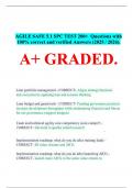 AGILE SAFE 5.1 SPC TEST 200+  Questions with 100% correct and verified Answers (2025 / 2026).  A+ GRADED.