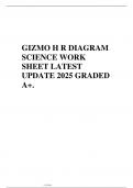 GIZMO H R DIAGRAM SCIENCE WORK SHEET LATEST UPDATE 2025 GRADED A+.