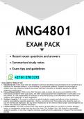 MNG4801 EXAM PACK 2025 - DISTINCTION GUARANTEED