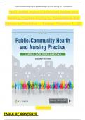 TEST BANK FOR Public / Community Health and Nursing Practice: Caring for Populations, 2nd Edition TEST BANK by Christine L. Savage, Verified Chapters 1 - 22, Complete Newest Version