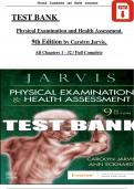 Test Bank for Physical Examination and Health Assessment, 9th Edition, Carolyn Jarvis, ISBN: 9780323510806 Latest Update 2024/25