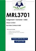 MRL3701 Assignment 1 (QUALITY ANSWERS) Semester 1 2025