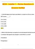 BICSI - Installer 1 – Exam Review 120 Questions (Latest 2025 / 2026 Update) Questions and Verified Answers | 100% Correct | Grade A