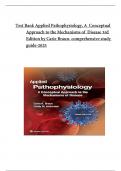 Test Bank Applied Pathophysiology, A  Conceptual Approach to the Mechanisms of  Disease 3rd Edition by Carie Braun- comprehensive study guide-2025