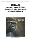 Test bank  for Evolutionary Analysis 5th Edition  by John C. Herron and Scott Freeman  All Chapters 1-20 Covered