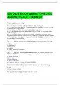 GIS 2025 EXAM QUESTIONS AND ANSWERS ALL CORRECT 