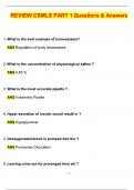 CSMLS PART 1 REVIEW (Latest 2025 / 2026 Update) Questions and Verified Answers | 100% Correct | Grade A