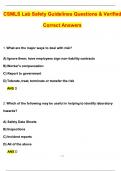 CSMLS Lab Safety Guidelines (Latest 2025 / 2026 Update) Questions and Verified Answers | 100% Correct | Grade A