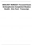 BIOLOGY NUR2221 Focused Exam Schizophrenia Completed Shadow Health - Eric Ford - Transcript