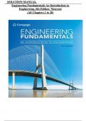 Solution Manual For Engineering Fundamentals An Introduction to Engineering, 6th Edition by Moaveni, All 1-20 Chapters Covered ,Latest Edition, ISBN:9781337705011