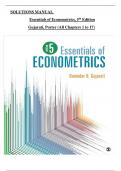 Solution Manual For Essentials of Econometrics, 5th Edition by Gujarati, All Chapters 1 to 22 complete Verified editon ISBN: 9781071850398