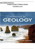 SOLUTIONS MANUAL Essentials of Geology, 5th Edition by Marshak (All Chapters 1 to 19) 