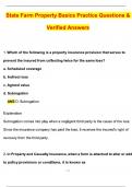 State Farm Property Basics Practice Exam (Latest 2025 / 2026 Update) Questions and Verified Answers | 100% Correct | Grade A