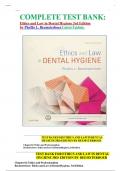 COMPLETE TEST BANK: Ethics and Law in Dental Hygiene 3rd Edition by Phyllis L. Beemsterboer Latest Update.