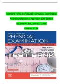 Test Bank for Seidel's Guide to Physical Examination an Interprofessional Approach 10th Edition by Jane W. Ball, Joyce E. Dains Chapter 1 - 26 