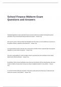 School Finance Midterm Exam Questions and Answers