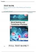 TEST BANK for Basic and Applied Concepts of Blood Banking and Transfusion Practices 5th Edition by Paula Howard , All Chapters 1-16, Complete Newest Version ,Guide A+.