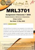 MRL3701 Assignment 2 (COMPLETE ANSWERS) Semester 1 2025 - DUE 13 May 2025