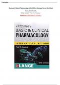 TEST BANK for Katzung's Basic and Clinical Pharmacology, 16th Edition by Todd W. Vanderah 2024, Verified Chapters 1-66, complete Newest Version, Guide A+.