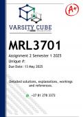 MRL3701 Assignment 2 (DETAILED ANSWERS) Semester 1 2025 - DISTINCTION GUARANTEED