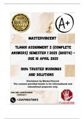 TLI4801 Assignment 2 (COMPLETE ANSWERS) Semester 1 2025 (801274) - DUE 10 April 2025; 100% TRUSTED Complete, trusted solutions and explanations. 