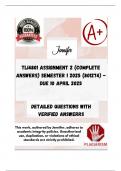 TLI4801 Assignment 2 (COMPLETE ANSWERS) Semester 1 2025 (801274) - DUE 10 April 2025; 100% TRUSTED Complete, trusted solutions and explanations. 