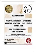 MRL3701 Assignment 1 (COMPLETE ANSWERS) Semester 1 2025 - DUE 25 March 2025; 100% TRUSTED Complete, trusted solutions and explanations. 