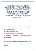 NDEB TEST FINAL EXAM AND PRACTICE EXAM QUESTIONS 2025 ACTUAL EXAM COMPLETE EXAM QUESTIONS WITH DETAILED VERIFIED ANSWERS (100% CORRECT ANSWERS) /ALREADY GRADED A+