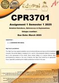 CPR3701 Assignment 1 (COMPLETE ANSWERS) Semester 1 2025 - DUE March 2025