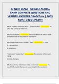 JD NEXT: EXAM | NEWEST ACTUAL  EXAM COMPLETE QUESTIONS AND  VERIFIED ANSWERS GRADED A+ | 100%  PASS | 2025 UPDATE!