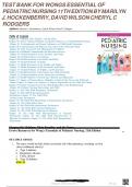 Test Bank - Wong’s Essentials of Pediatric Nursing, 11th Edition (Hockenberry, 2022), Chapter 1-31 | All Chapters