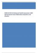 NURS-6512N-20 Advanced Health Assessment. 2025 Spring Quarter Exam Elaborations Questions and Answers