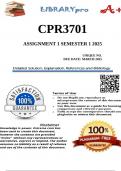 CPR3701 Assignment 1 2025 Semester 1 - DUE March 2025