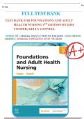 Test Bank For Foundations and Adult Health Nursing 9th Edition By Kim Cooper| 9780323812054 | All Chapters 1-58 LATEST