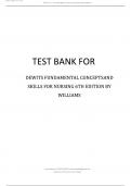 Test Bank for de Wits Fundamental Concepts and Skills for Nursing 6th Edition by Williams.