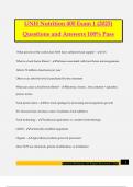 UNH Nutrition 400 Exam 1 (2025) Questions and Answers 100% Pass