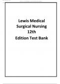 Complete Test Bank For Lewis’s Medical Surgical Nursing 12th Edition Harding.