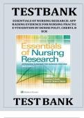 essentials of nursing research appraising evidence for nursing practice 9th edition by denise polit cheryl beck test bank