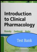 Test Bank For Introduction to Clinical Pharmacology 10th Edition By Constance Visovsky, Cheryl Zambroski, Shirley Hosler 9780323755351 Chapter 1-20 Complete Guide LATEST 2025