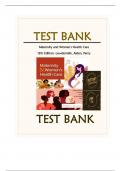 Test Bank Resources For- Maternity and Women's Health Care 13th Edition Lowdermilk (Chapters 20-37)