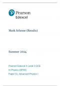 A-LEVEL EDEXCEL PHYSICS PAPER 1 June 2024 Mark Scheme (9PH0/01)